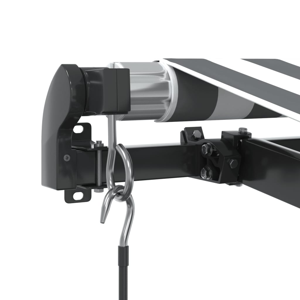 Manually Retractable Awning, Anthracite/White, 500x350cm