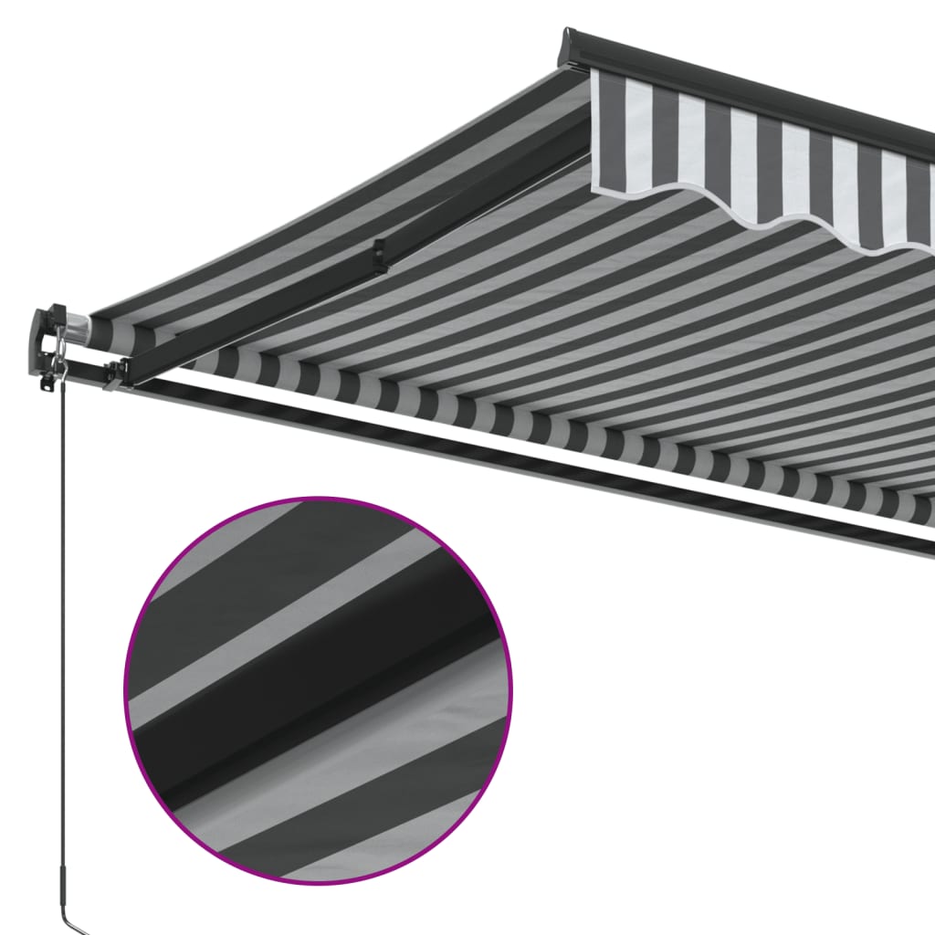 Manually Retractable Awning, Anthracite/White, 500x350cm