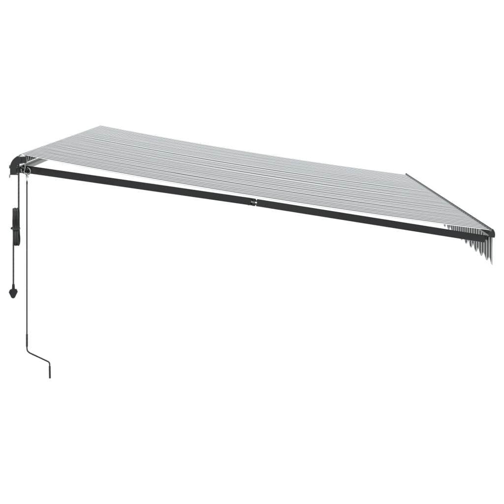 Retractable automatic awning, anthracite and white, 500x350cm