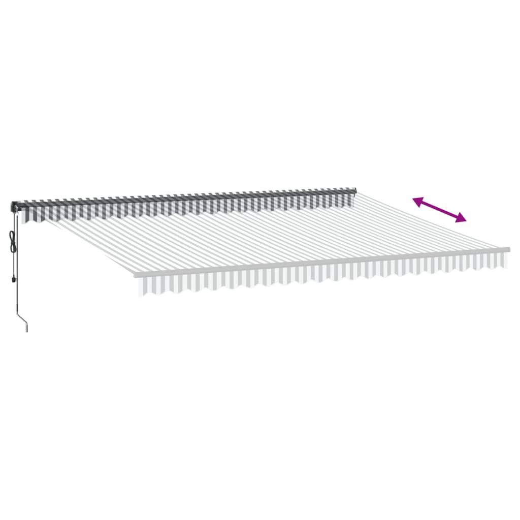 Retractable automatic awning, anthracite and white, 500x350cm