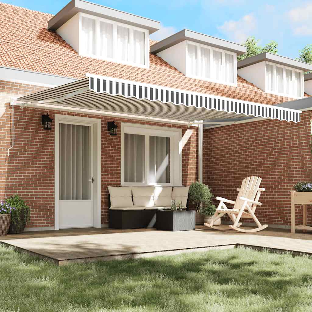 Manual retractable awning, anthracite/white, 450x300cm