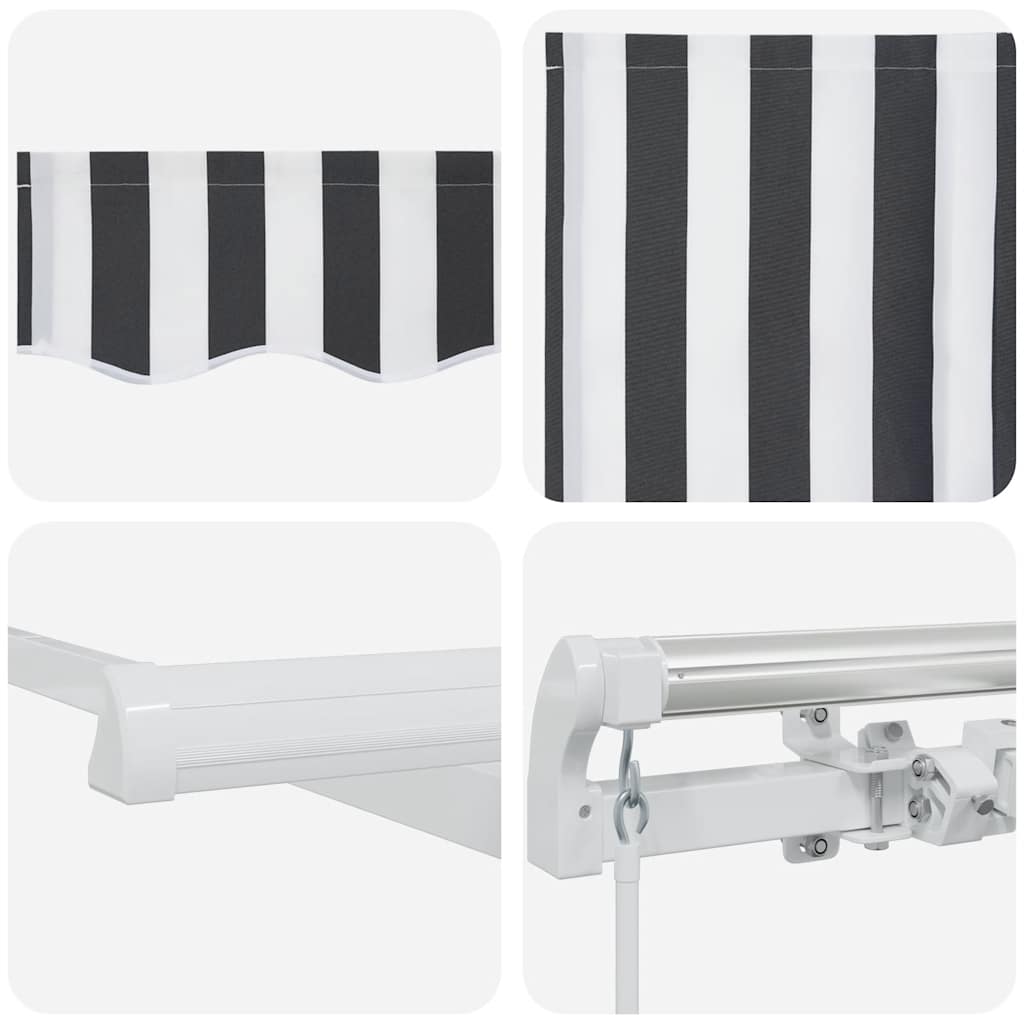 Manual retractable awning, anthracite/white, 450x300cm