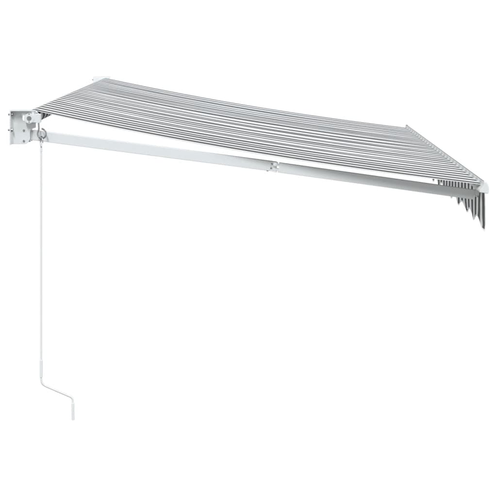 Retractable awning, anthracite/white, 3x2.5m, fabric/aluminium