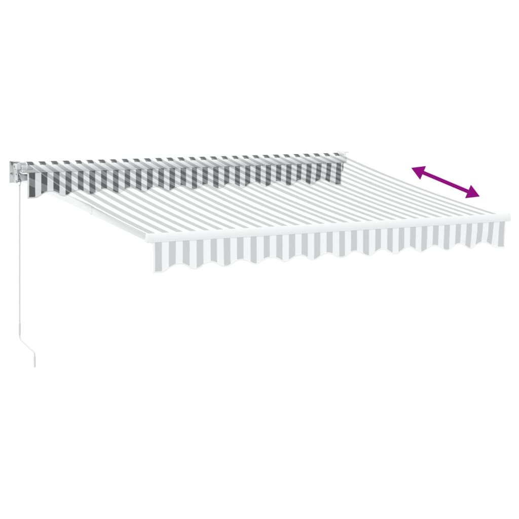 Retractable awning, anthracite/white, 3x2.5m, fabric/aluminium