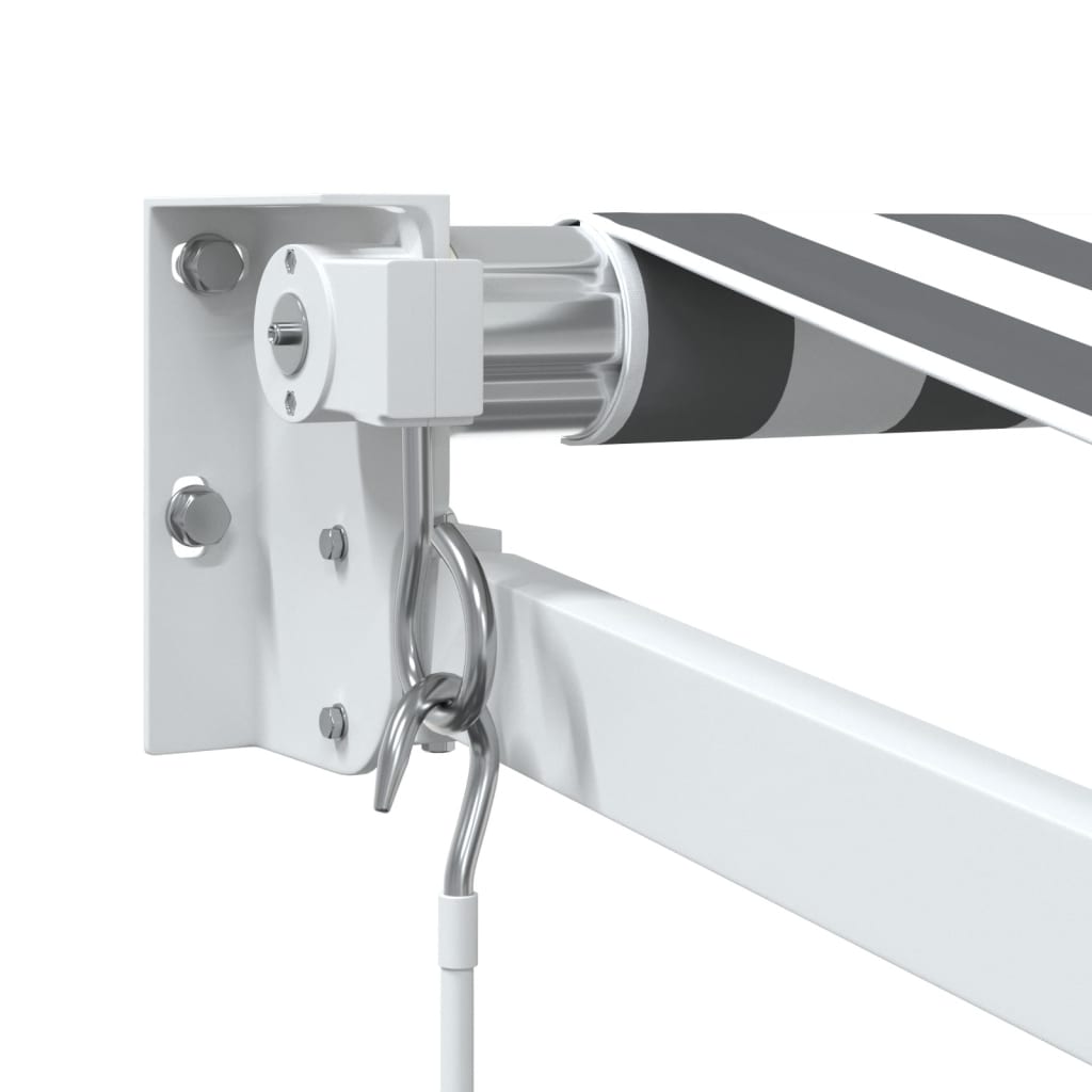 Retractable awning, anthracite/white, 3x2.5m, fabric/aluminium
