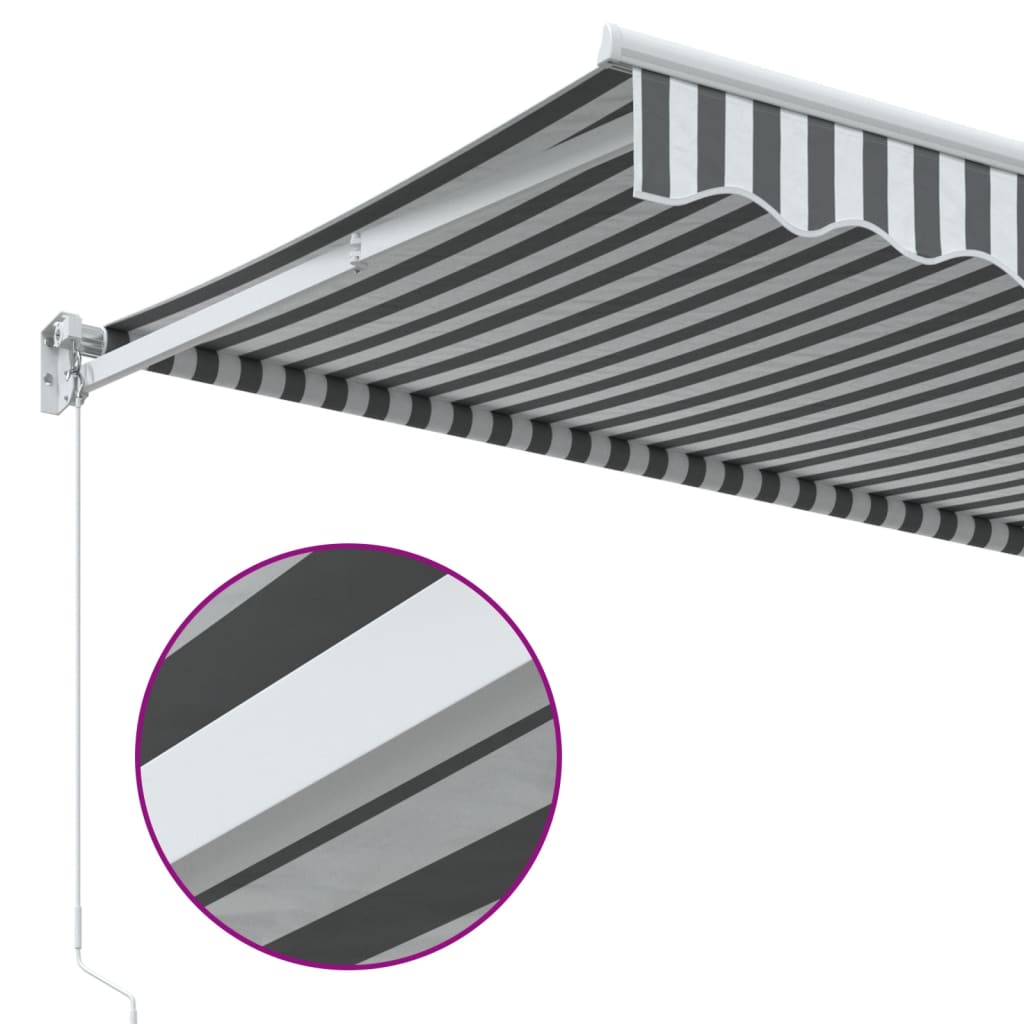 Retractable awning, anthracite/white, 3x2.5m, fabric/aluminium