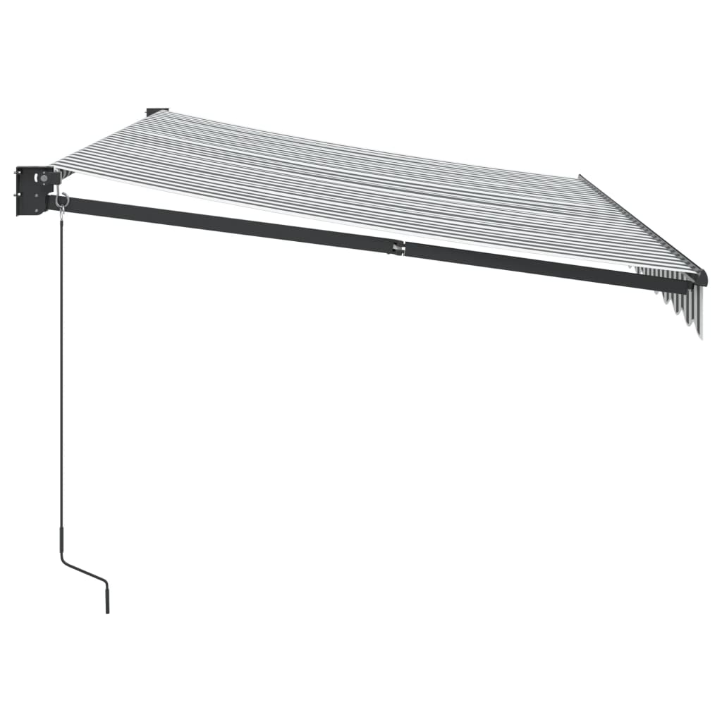Retractable awning, anthracite/white, 3.5x2.5m, fabric