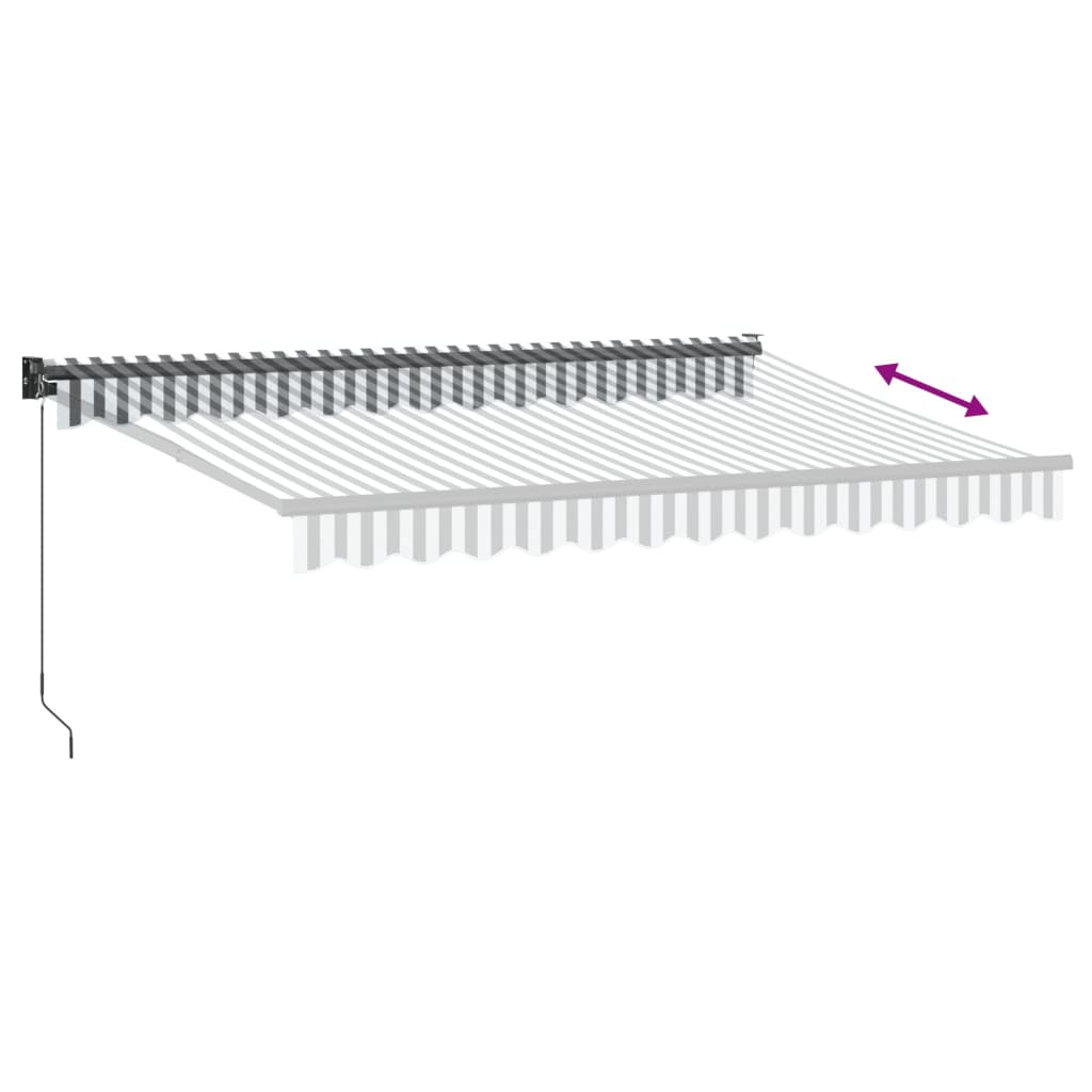 Retractable awning, anthracite/white, 3.5x2.5m, fabric
