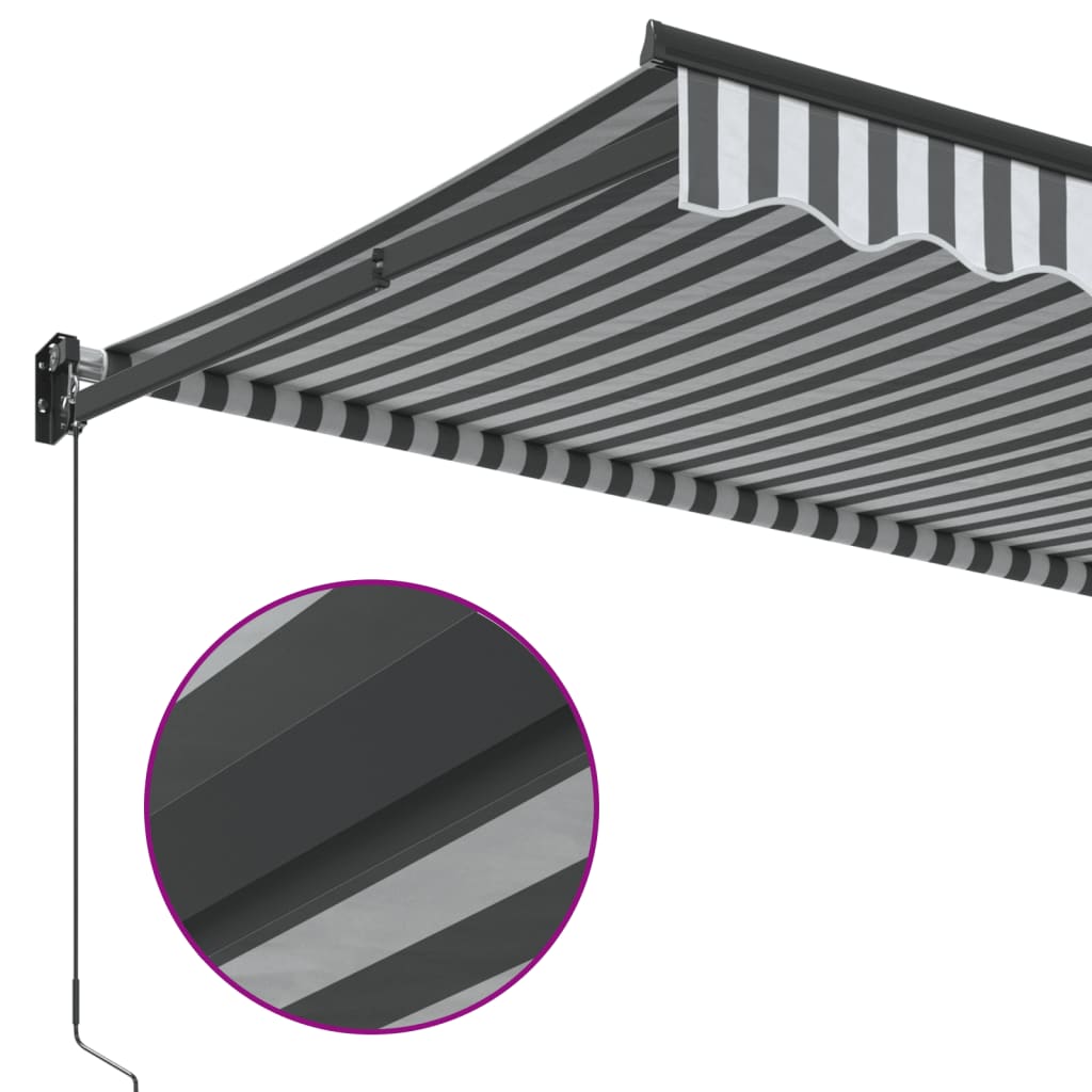 Retractable awning, anthracite/white, 3.5x2.5m, fabric