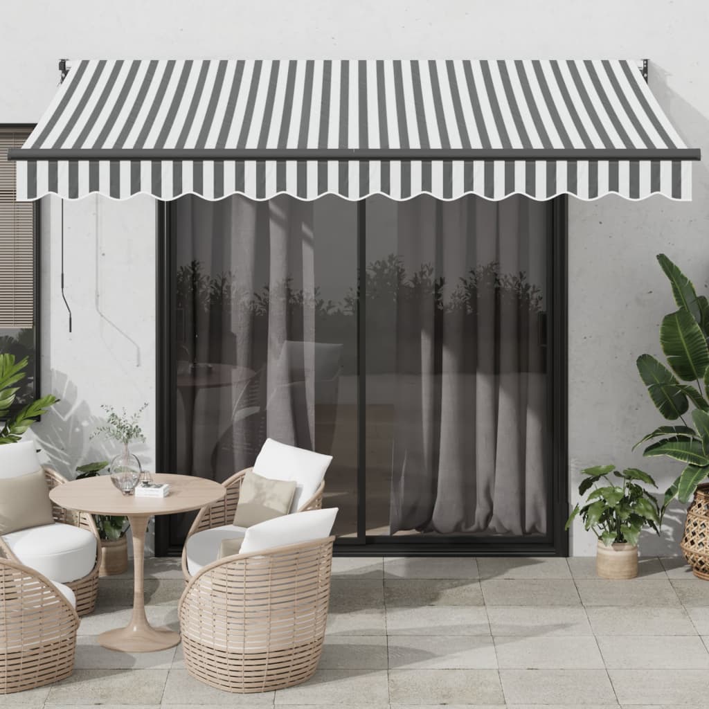 Retractable awning, anthracite/white, 3.5x2.5m, fabric