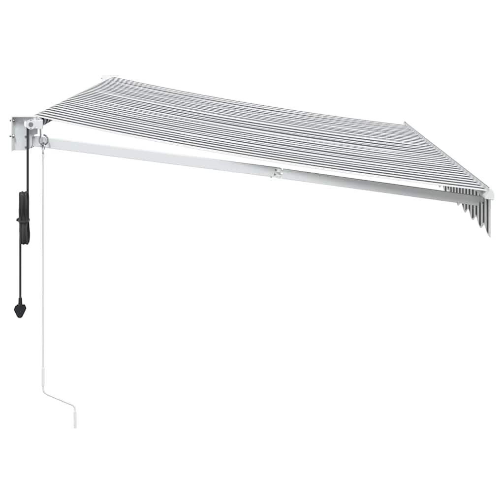 Ištraukiama markizė, antracito ir baltos spalvos, 3,5x2,5 m, audinys ir aliuminis