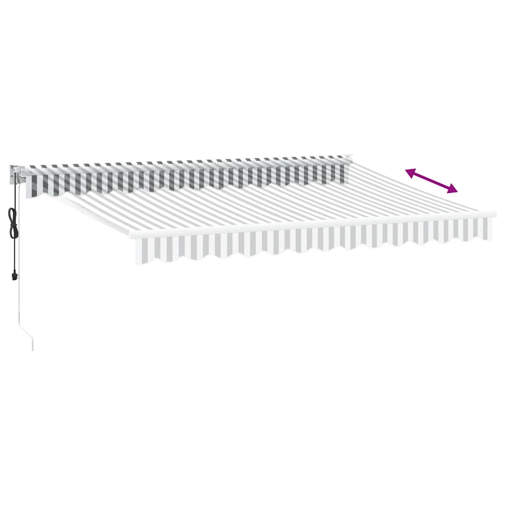 Ištraukiama markizė, antracito ir baltos spalvos, 3,5x2,5 m, audinys ir aliuminis
