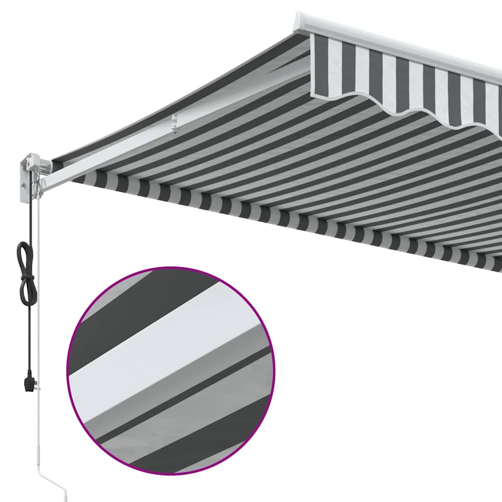 Ištraukiama markizė, antracito ir baltos spalvos, 3,5x2,5 m, audinys ir aliuminis
