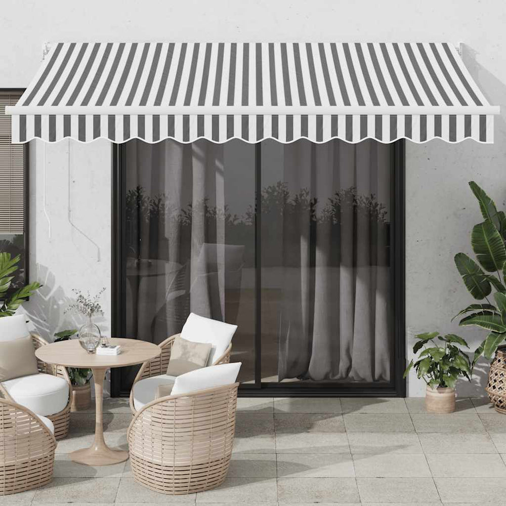 Ištraukiama markizė, antracito ir baltos spalvos, 3,5x2,5 m, audinys ir aliuminis