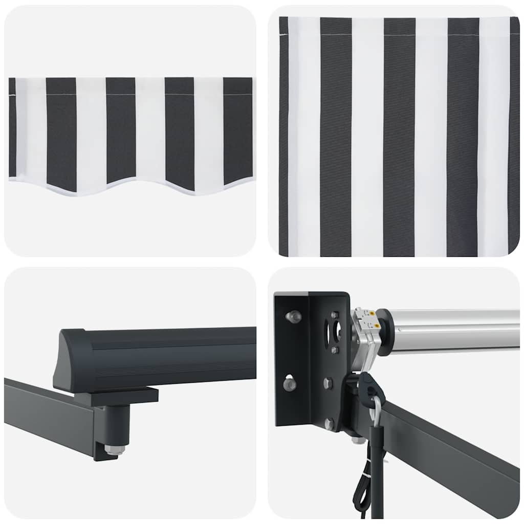 Ištraukiama markizė, antracito ir baltos spalvos, 3x2,5 m, audinys ir aliuminis