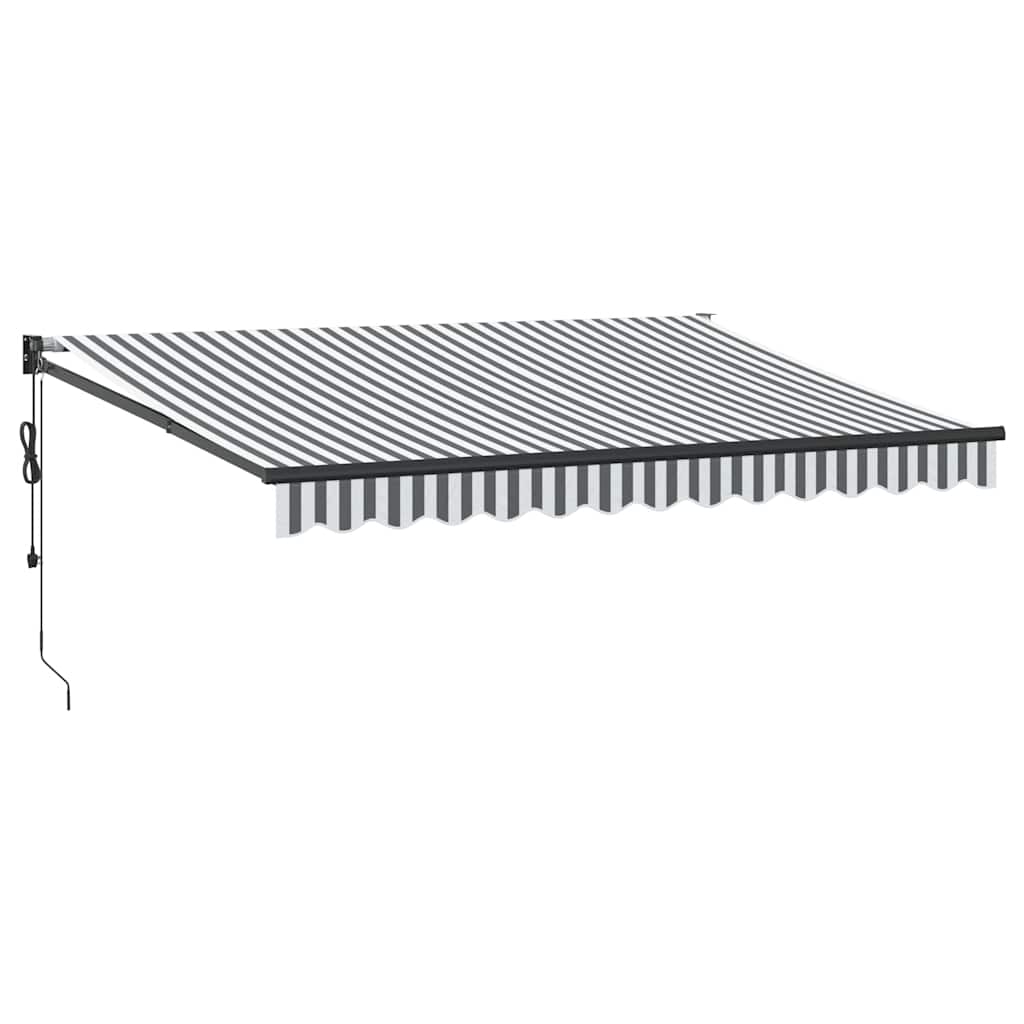 Ištraukiama markizė, antracito ir baltos spalvos, 3,5x2,5 m, audinys ir aliuminis