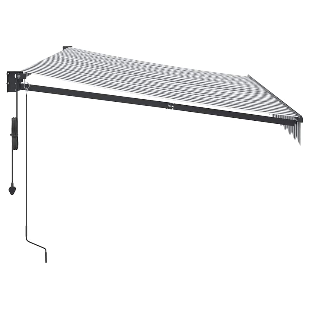 Ištraukiama markizė, antracito ir baltos spalvos, 3,5x2,5 m, audinys ir aliuminis