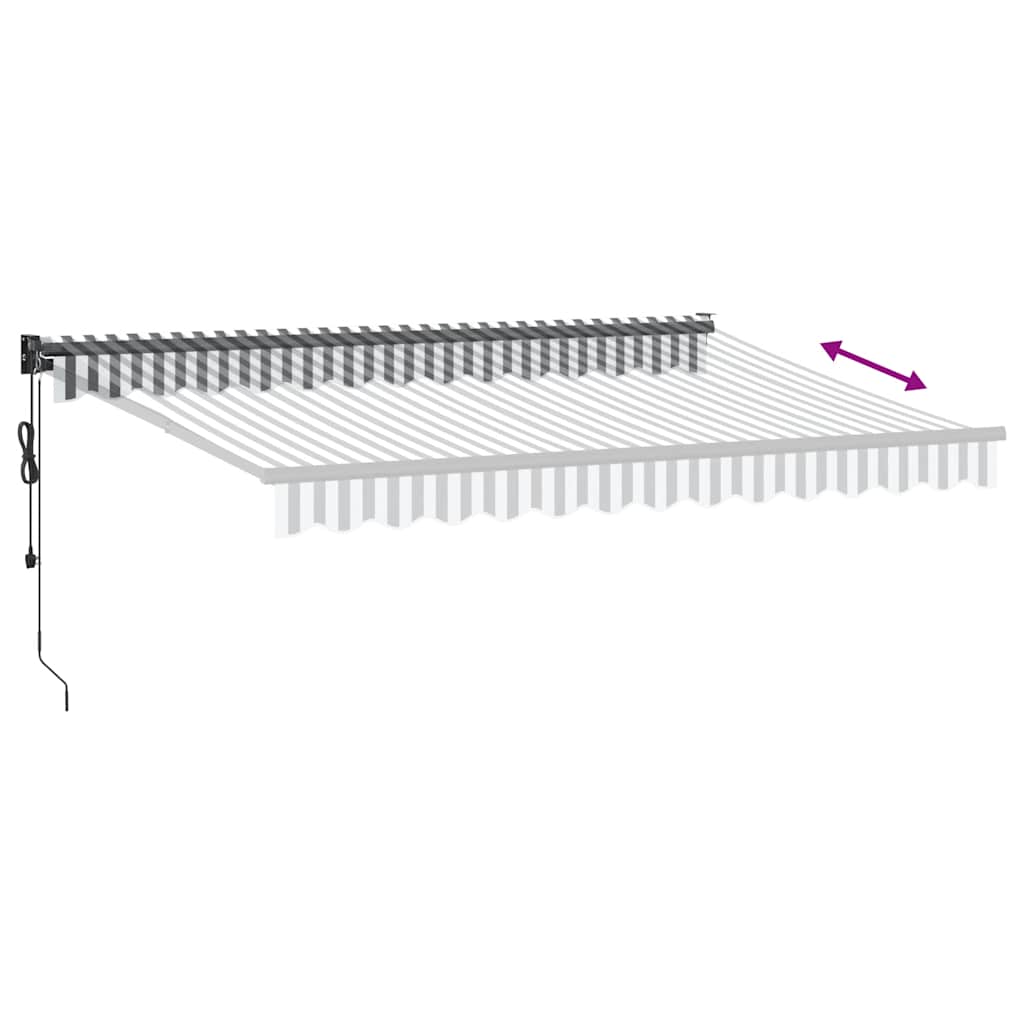 Ištraukiama markizė, antracito ir baltos spalvos, 3,5x2,5 m, audinys ir aliuminis