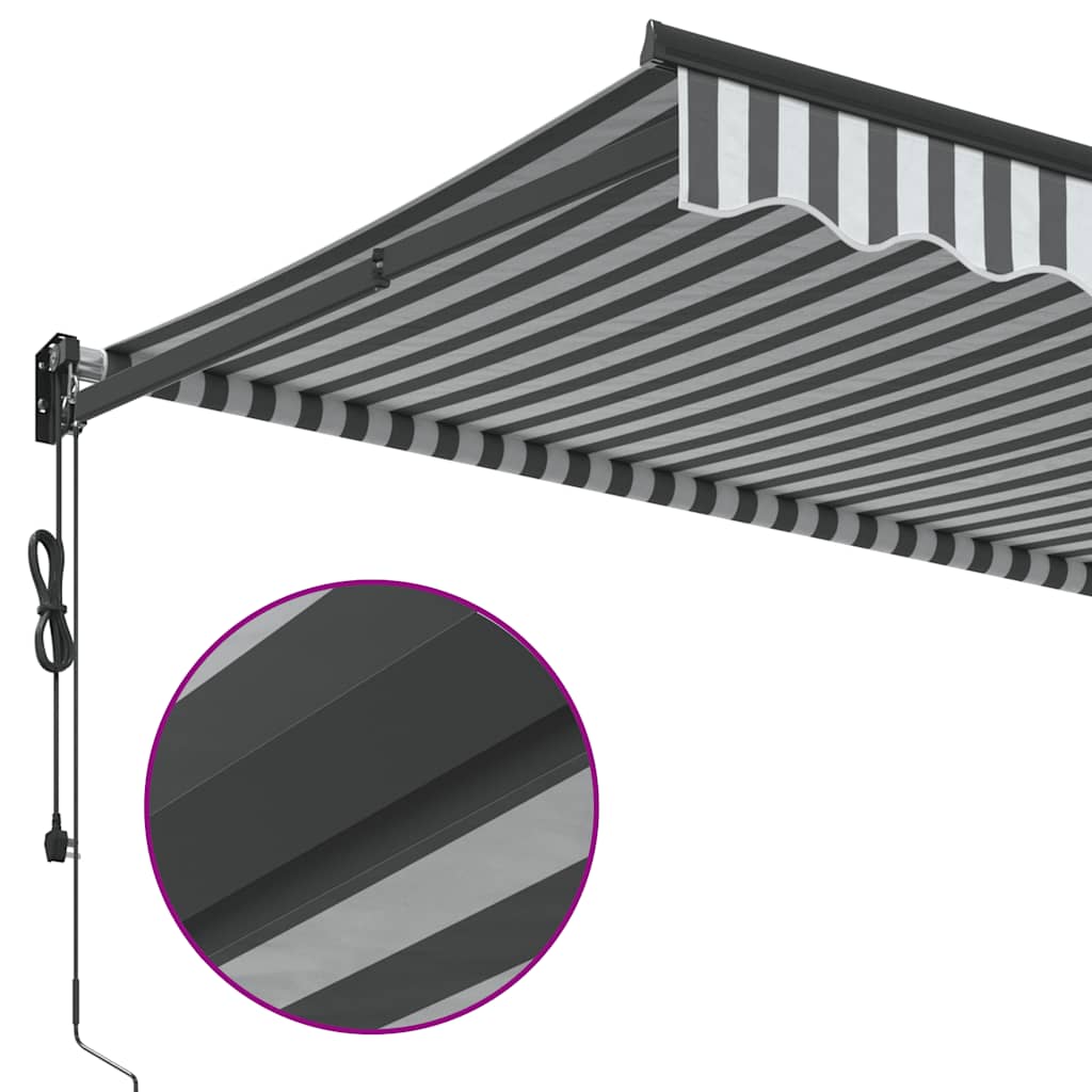Ištraukiama markizė, antracito ir baltos spalvos, 3,5x2,5 m, audinys ir aliuminis