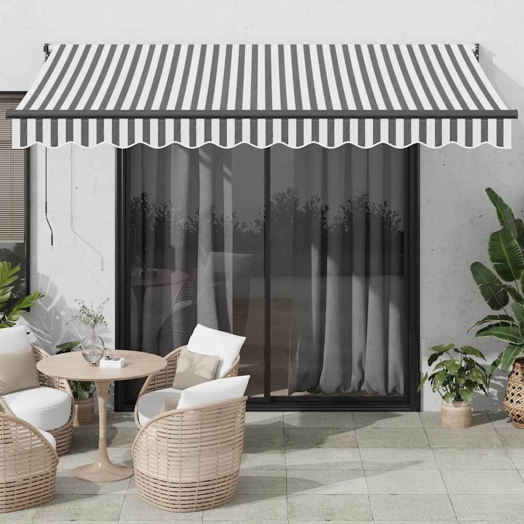 Ištraukiama markizė, antracito ir baltos spalvos, 3,5x2,5 m, audinys ir aliuminis