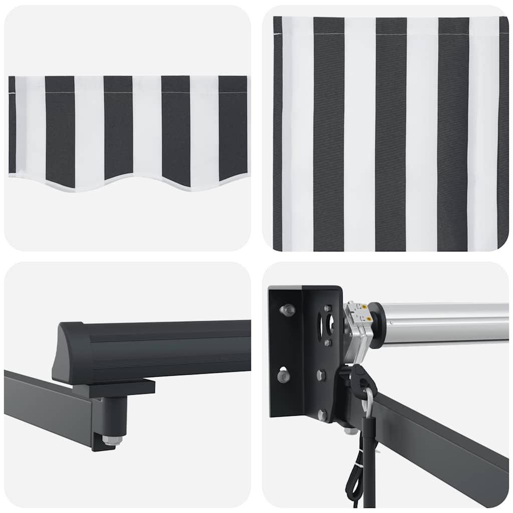Ištraukiama markizė, antracito ir baltos spalvos, 4x3m, audinys ir aliuminis