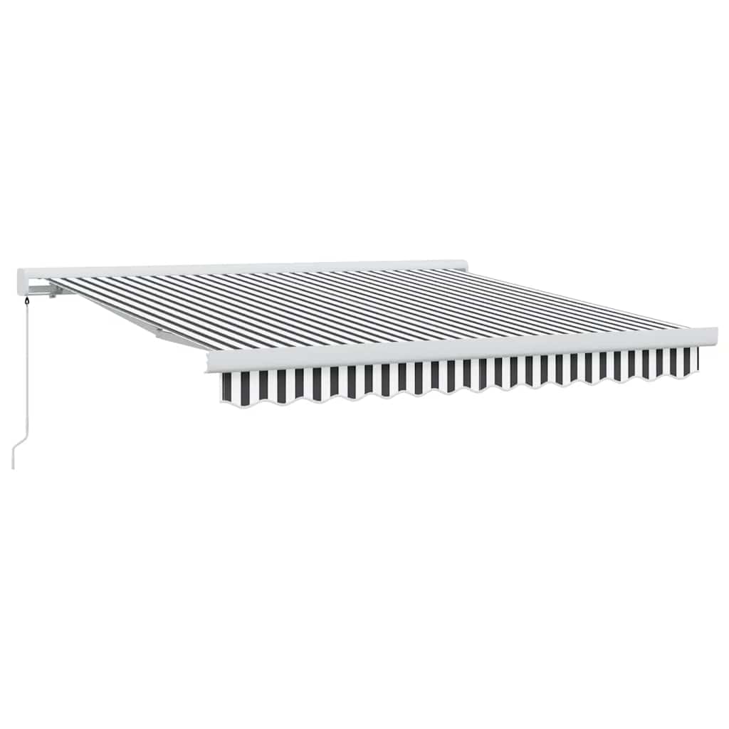 Izvelkamā markīze, antracītpelēka/balta, 3x2,5m, audums/alumīnijs