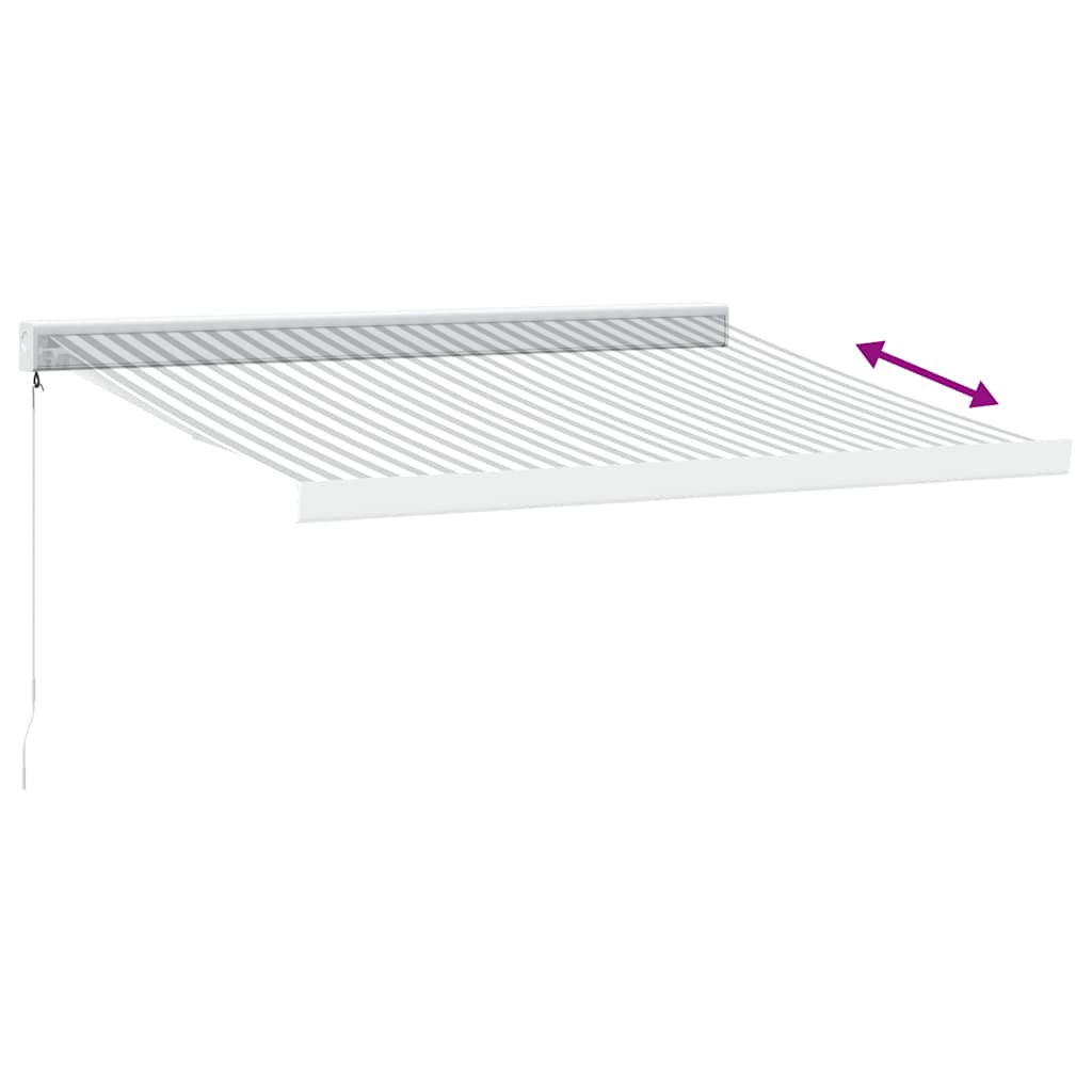 Rankinė markizė 3,5 x 2,5 m Antracito ir balta, dryžuota