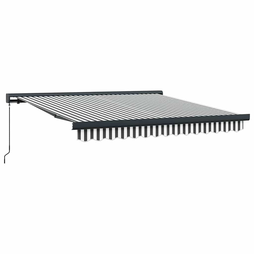 Izvelkamā markīze, antracītpelēka/balta, 3x2,5m, audums/alumīnijs