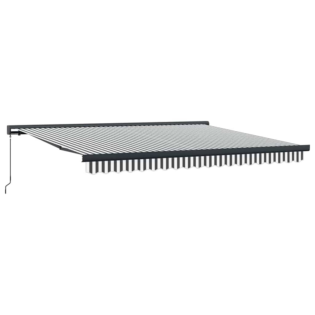 Retractable awning, anthracite/white, 4x3m, fabric/aluminium