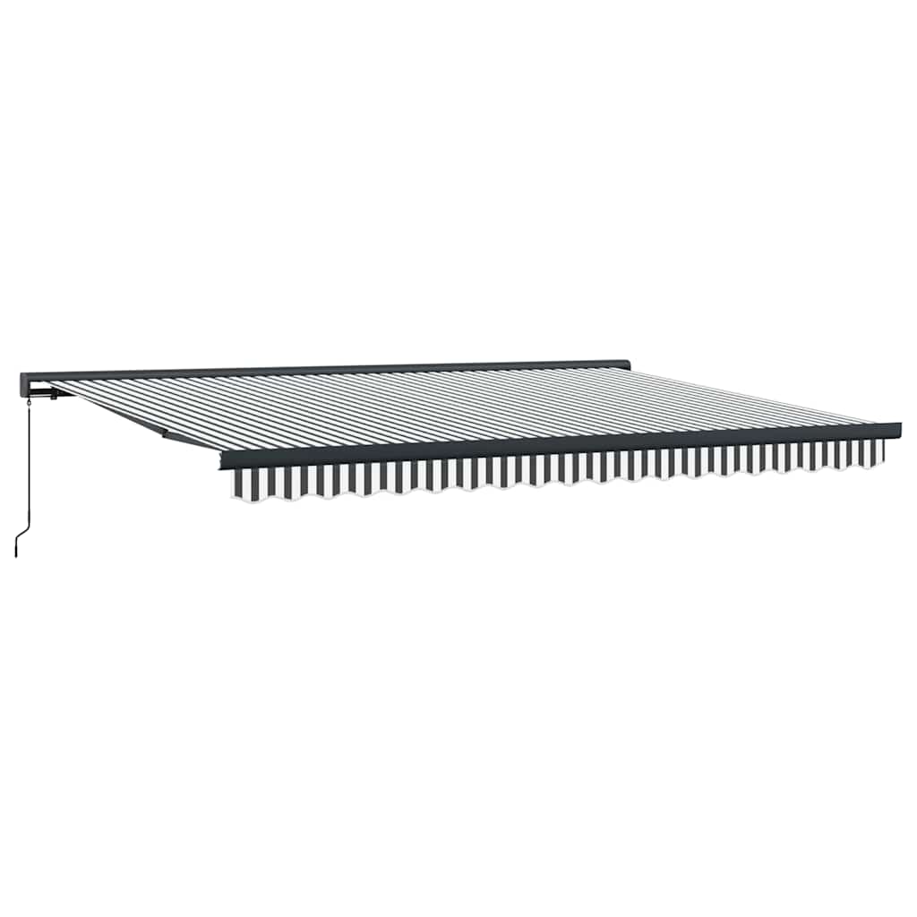 Retractable awning, anthracite/white, 4.5x3m, fabric/aluminum