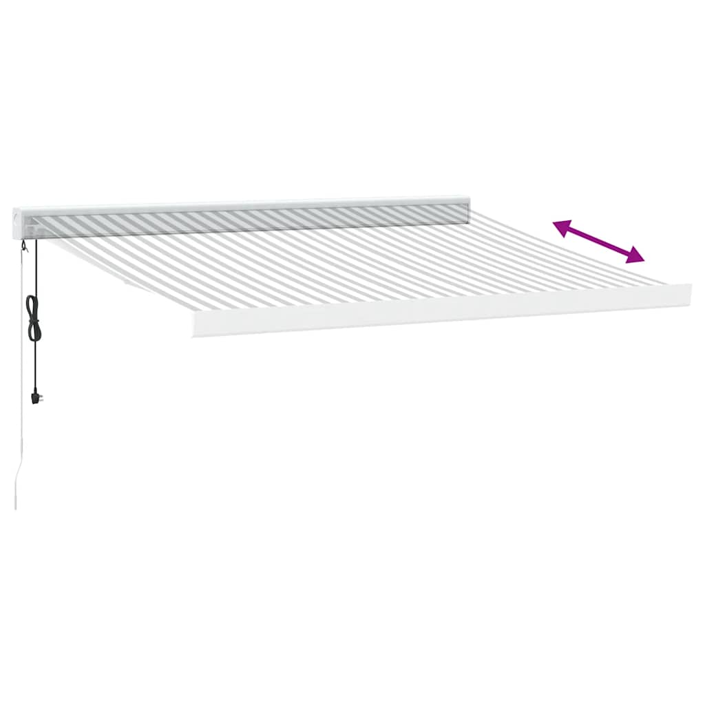 Ištraukiama markizė, antracito/balta, 3,5x2,5m, audinys