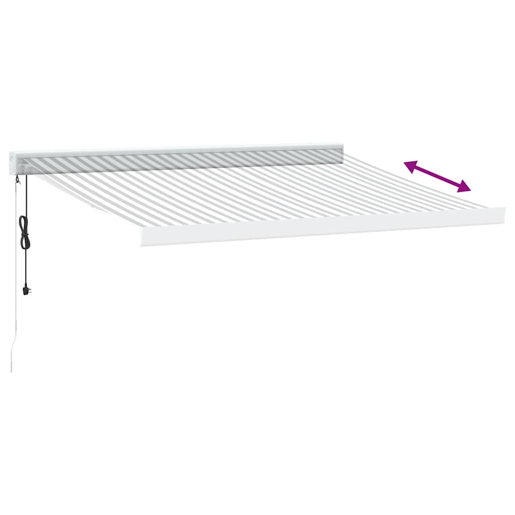Ištraukiama markizė, antracito/balta, 3,5x2,5m, audinys
