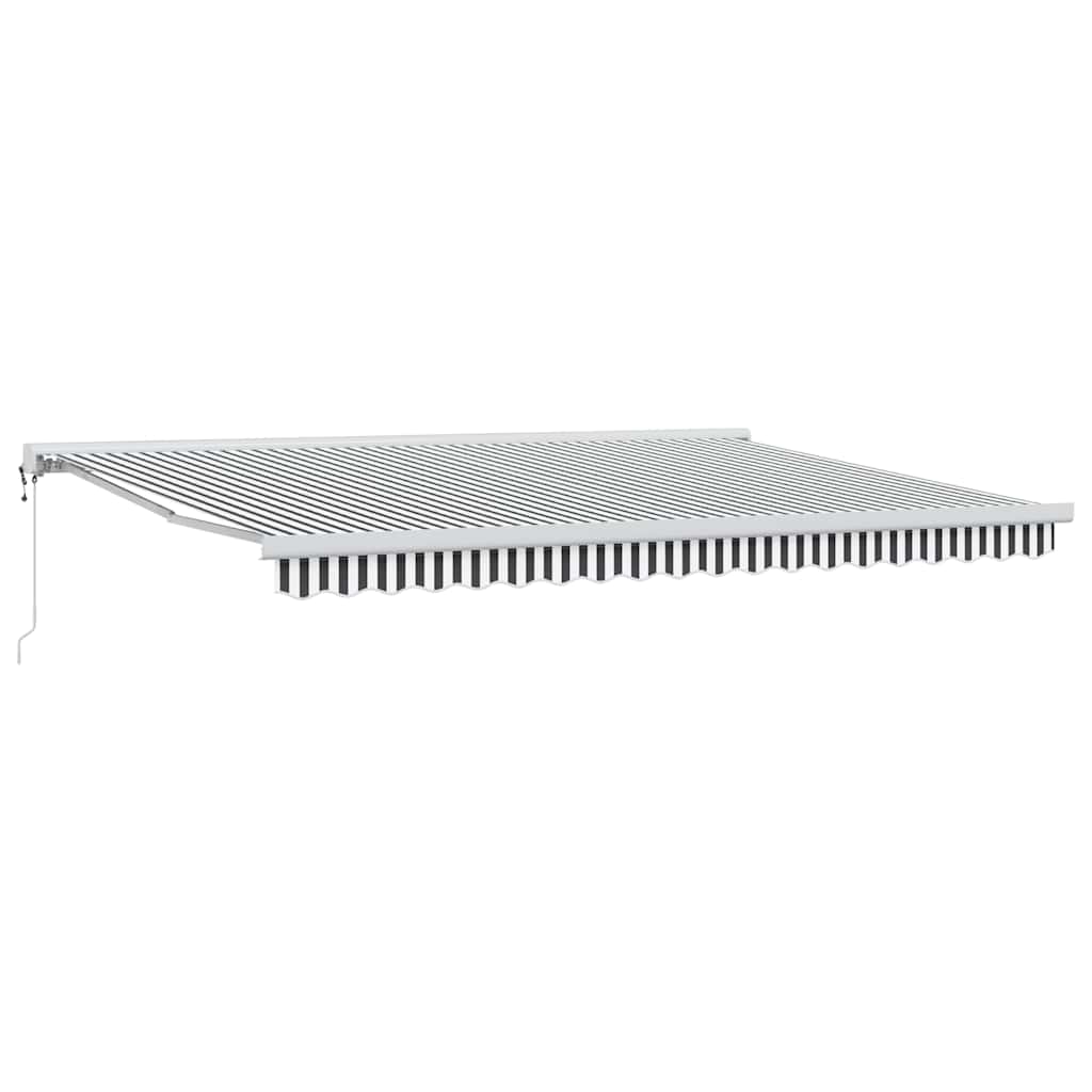 Retractable awning, anthracite/white, 4.5x3m, fabric/aluminum