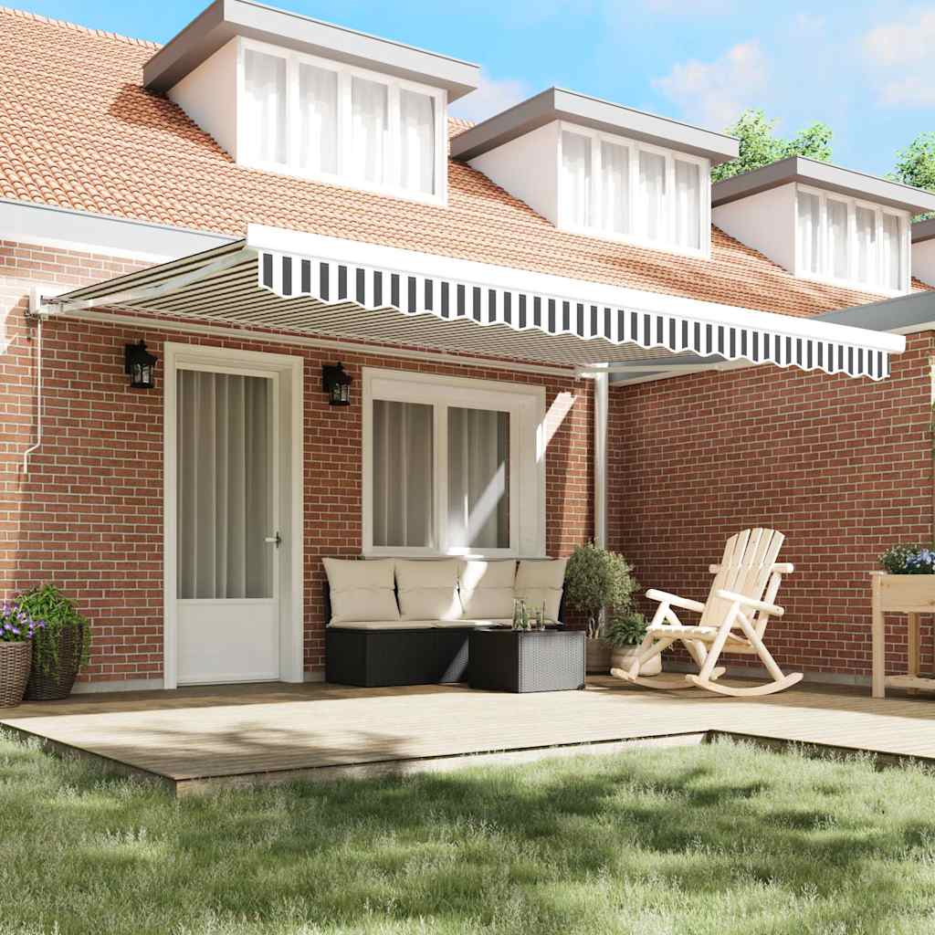 Retractable awning, anthracite/white, 4.5x3m, fabric/aluminum