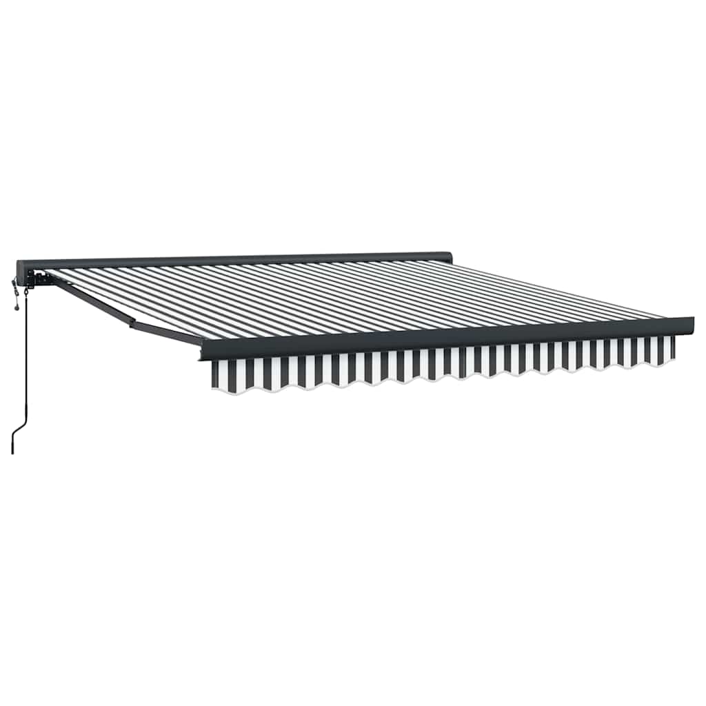 Izvelkamā markīze, antracītpelēka/balta, 3x2,5m, audums/alumīnijs