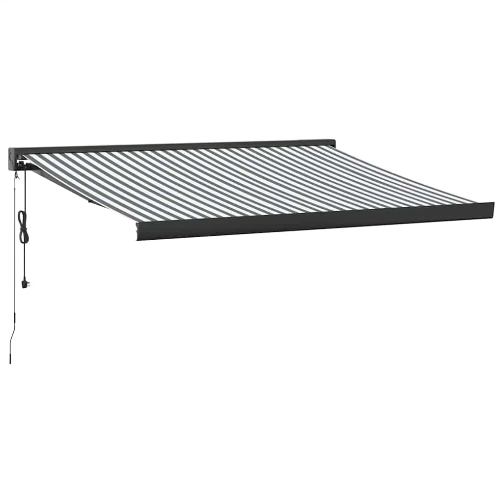 Ištraukiama markizė, antracito/balta, 3,5x2,5m, audinys
