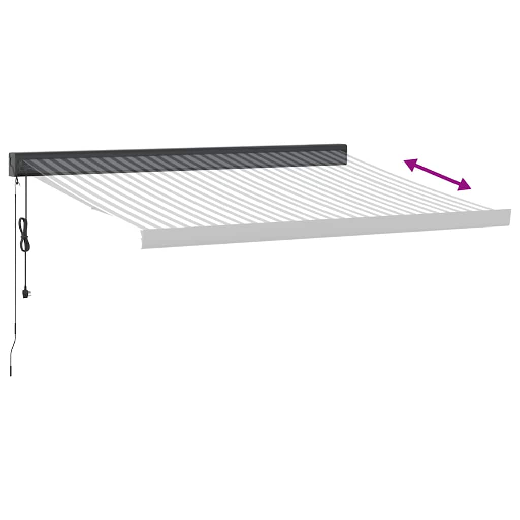 Ištraukiama markizė, antracito/balta, 3,5x2,5m, audinys