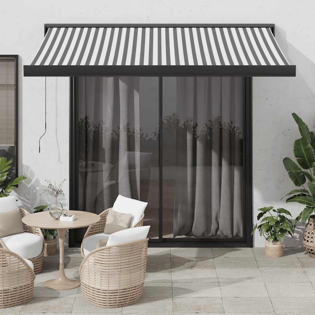 Ištraukiama markizė, antracito/balta, 3,5x2,5m, audinys