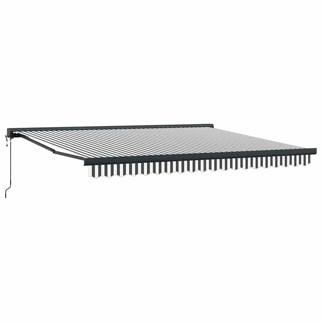 Ištraukiama markizė, antracito/baltos, 4x3m, audinys/aliuminis