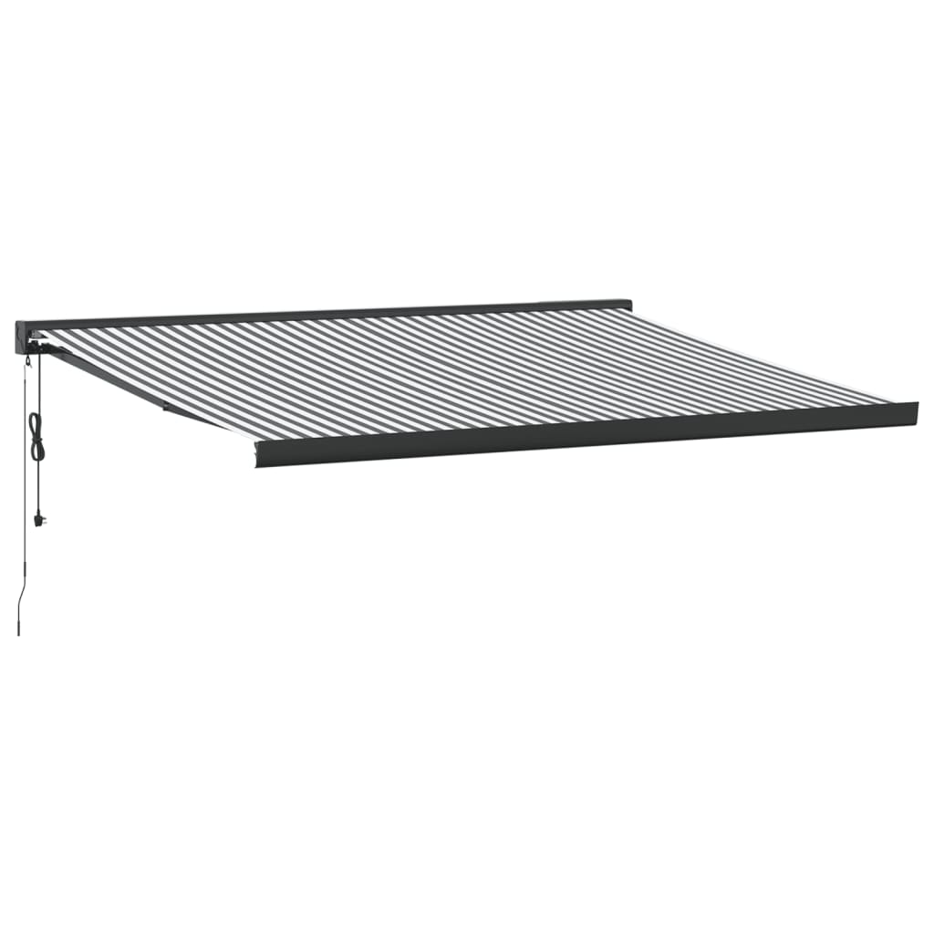 Ištraukiama markizė, antracito/balta, 4,5x3m, audinys/aliuminis