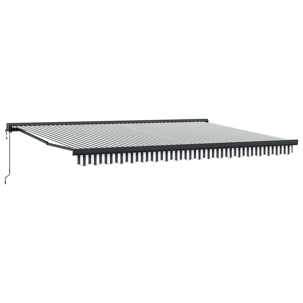Retractable awning, anthracite/white, 4.5x3m, fabric/aluminum