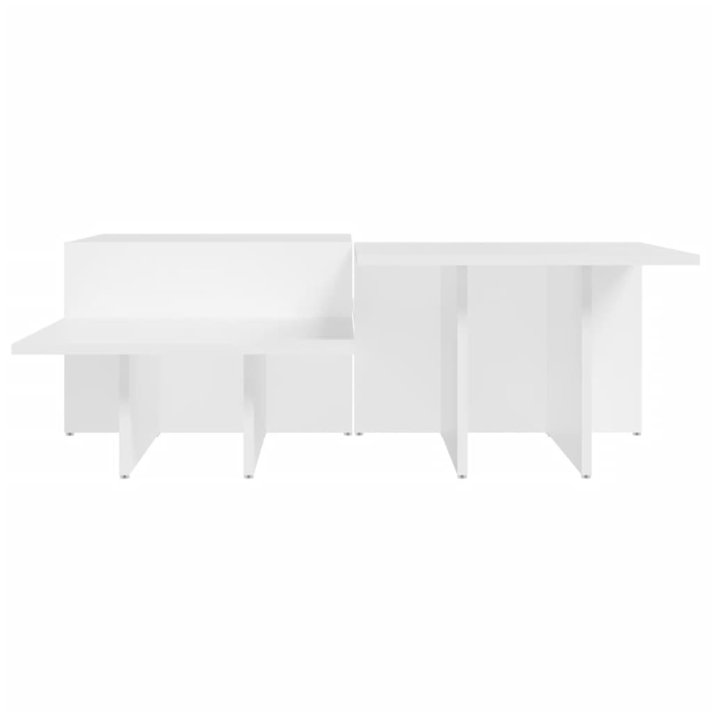 Coffee tables, 2 pcs, white, engineered wood
