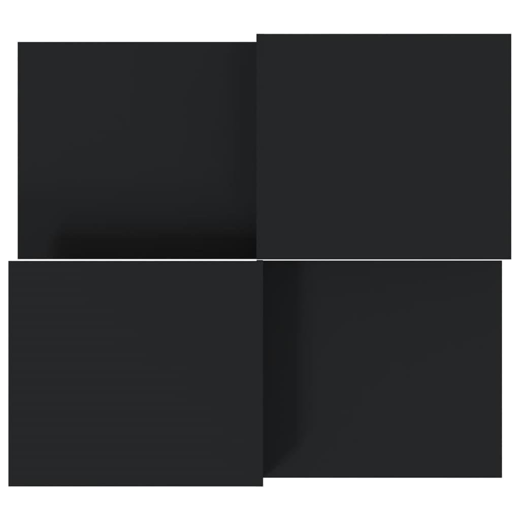Coffee tables, 2 pcs., black, engineered wood