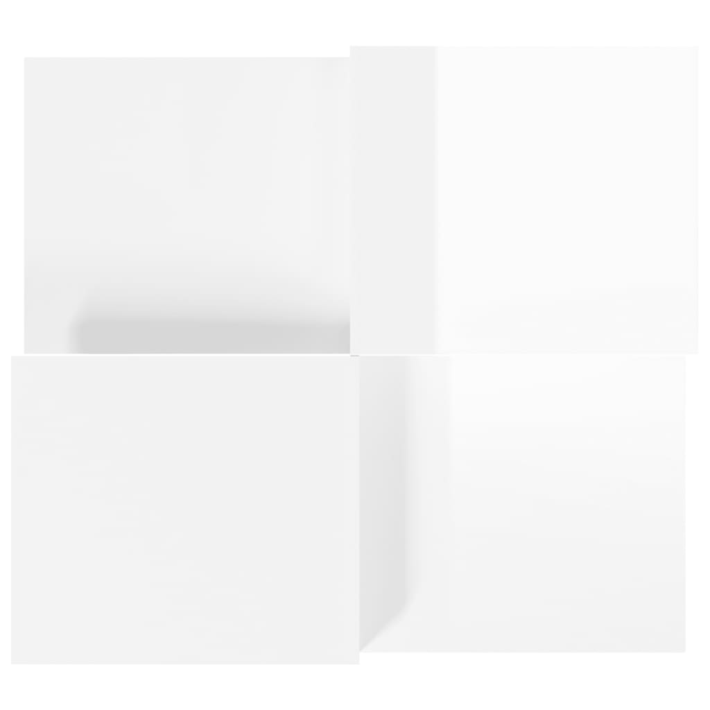 Coffee tables, 2 pcs., white, engineered wood, high gloss