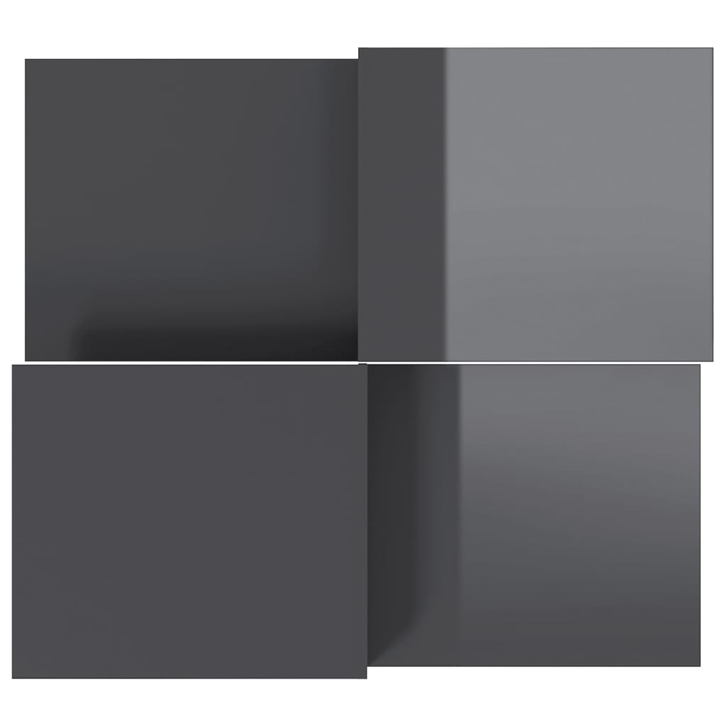 Coffee Tables, 2 pcs., Grey, Engineered Wood, High Gloss