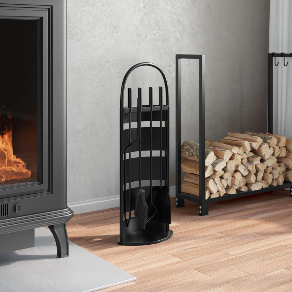 Fireplace tool set, 5-piece, 23x15x66cm, steel
