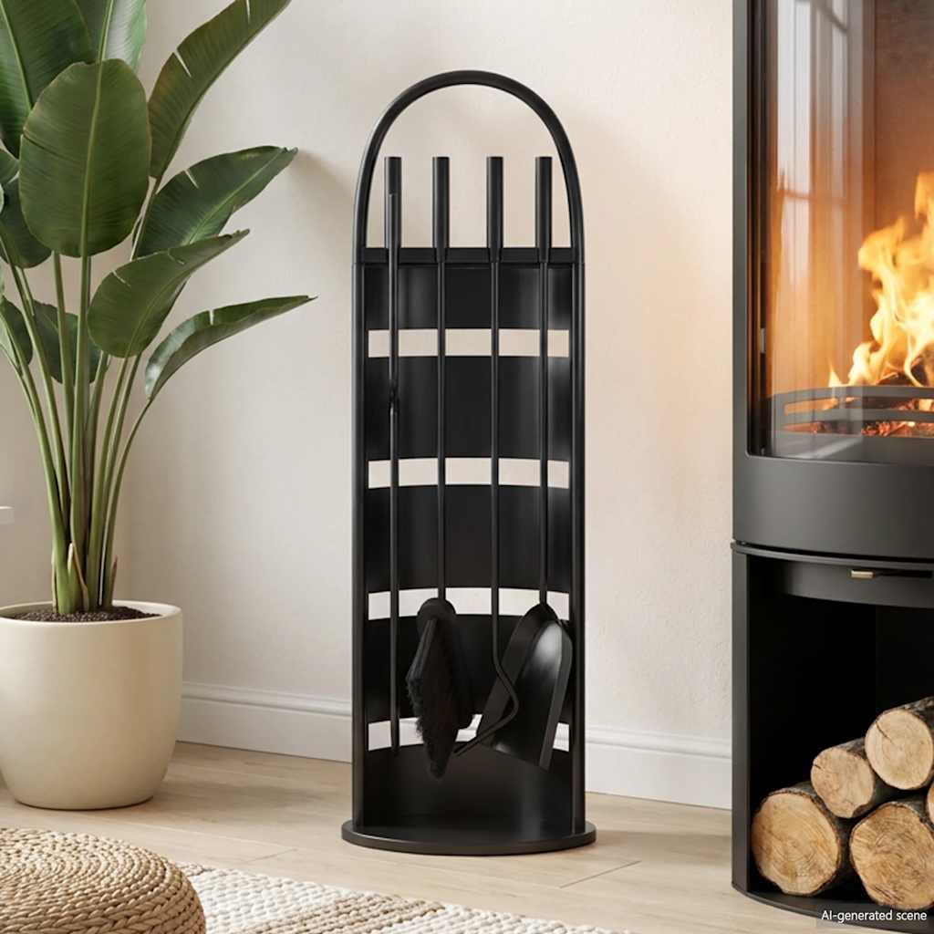 Fireplace tool set, 5-piece, 23x15x66cm, steel