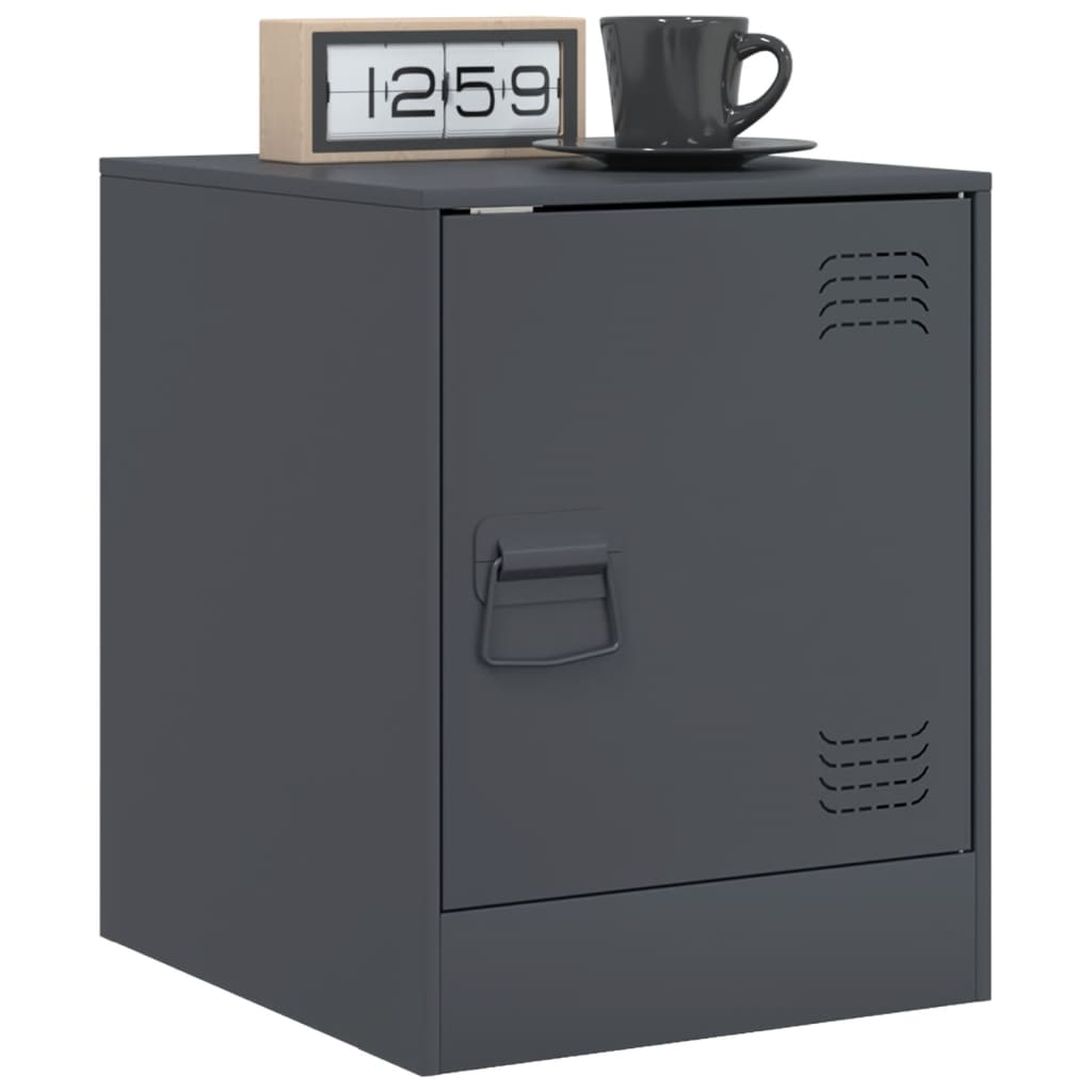 Nightstands, 2 pcs., anthracite, 34.5x39x44cm, steel
