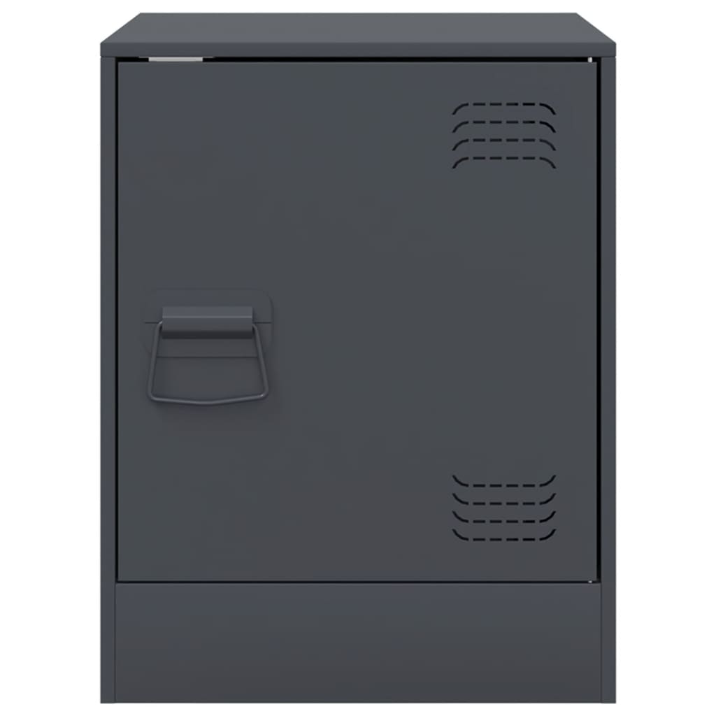 Nightstands, 2 pcs., anthracite, 34.5x39x44cm, steel