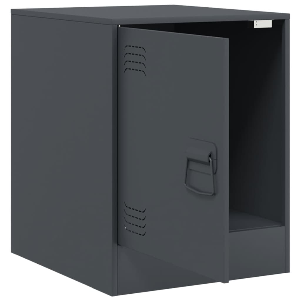 Nightstands, 2 pcs., anthracite, 34.5x39x44cm, steel